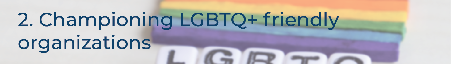 Championing LGBTQ+ friendly organizations